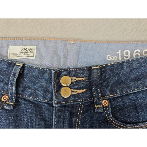 GAP 1969 Jeans Women's 31x32 Perfect Bootcut Stretch Dark Wash Denim - Picture 4 of 8